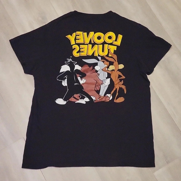 Looney Toons Front and Back Characters Black Short Sleeve Tee Mens Size‎ Medium - Picture 4 of 6